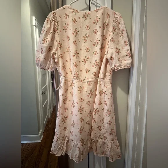 Floral Wrap Dress in Pink - Picture 2 of 4